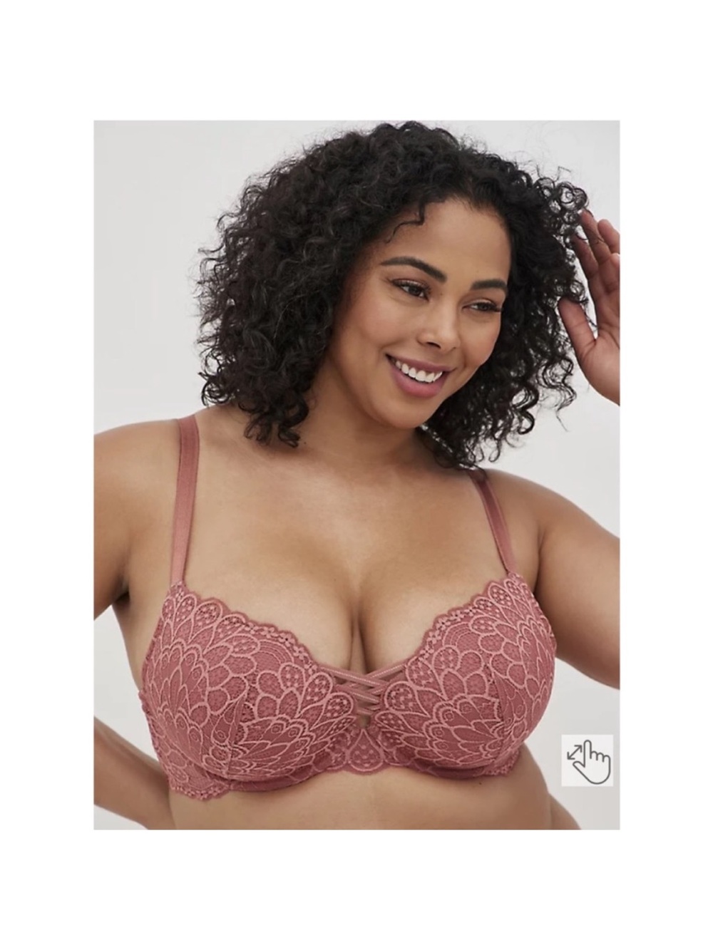 2 Torrid Lace XO Push-up Underwire Bras in Dusty Rose 38DDD
